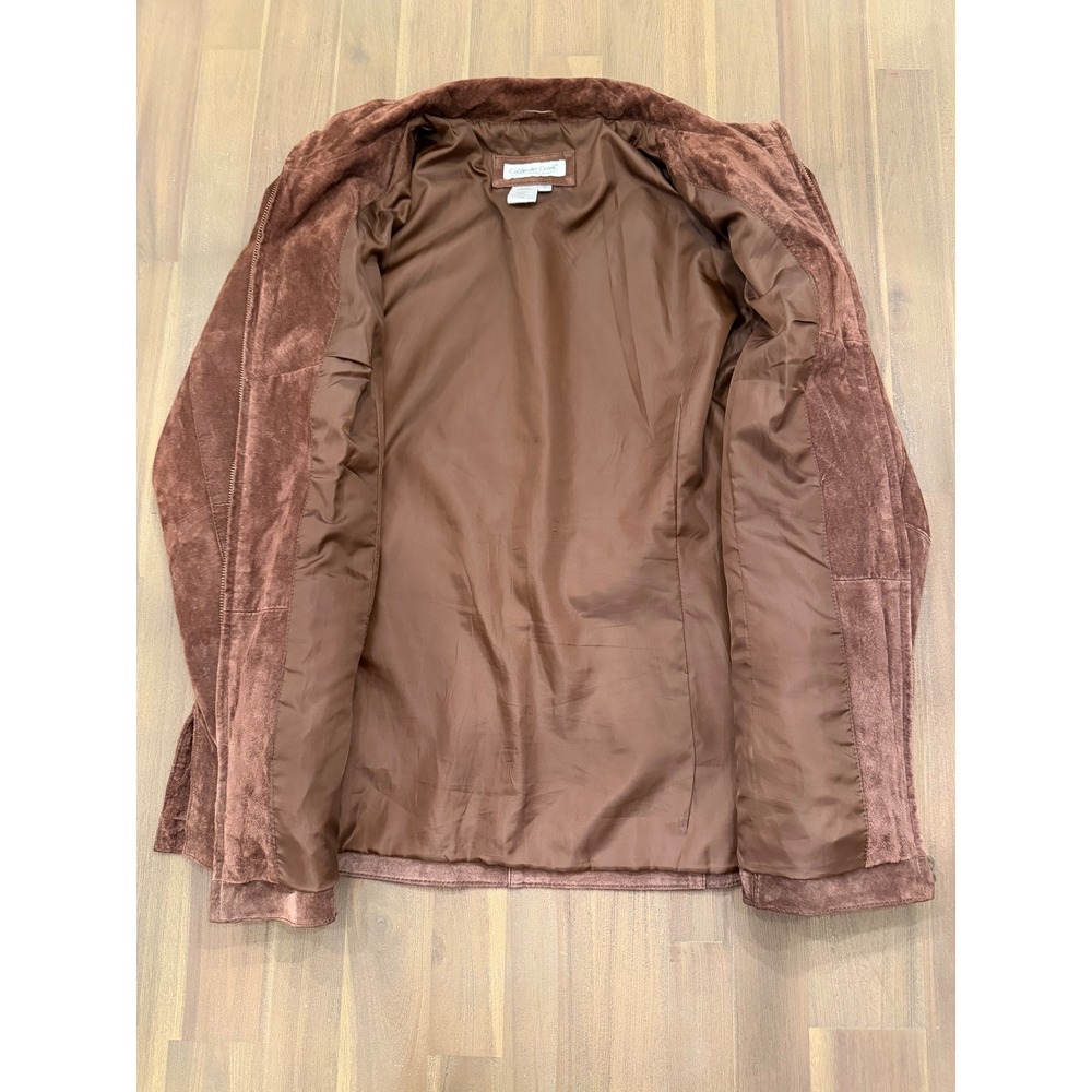 Coldwater Creek Womens Brown Suede Leather Zip Front Jacket Size L - Picture 3 of 6